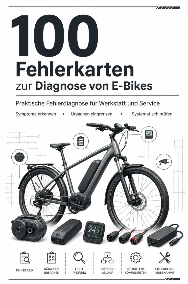Gedruckte E-Bike-Fehlerkarten im Werkstatteinsatz