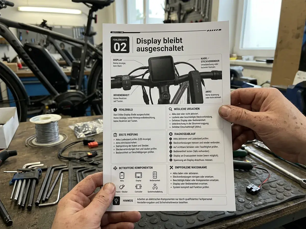 Beispiel einer E-Bike-Fehlerkarte